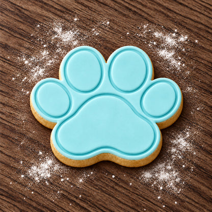 Paw Print decorated fondant cookie
