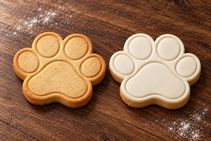 Paw Print plain and white fondant cookie examples