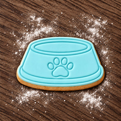 Pet Bowl decorated fondant cookie