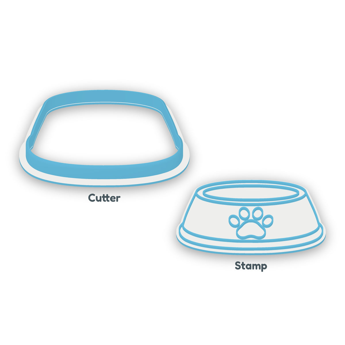 Pet Bowl separate cookie cutter and matching embosser