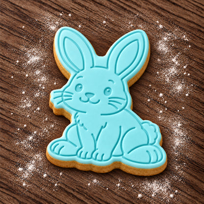 Rabbit decorated fondant cookie