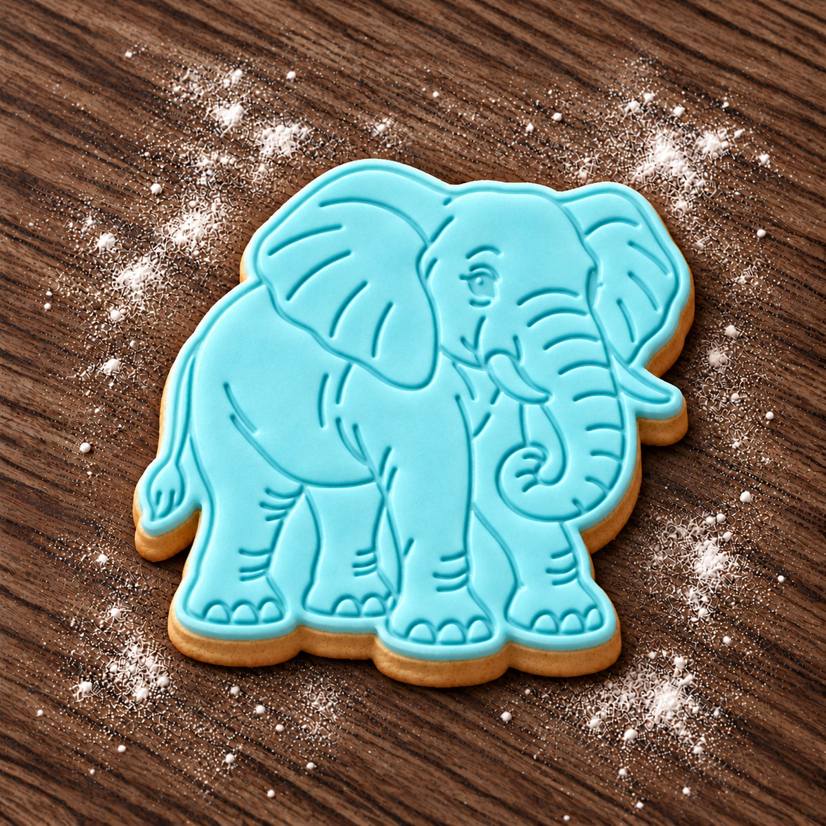 African Elephant decorated fondant cookie