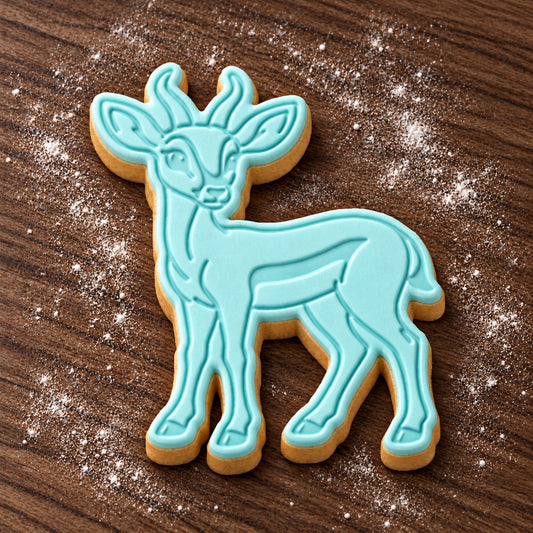 Gazelle decorated fondant cookie