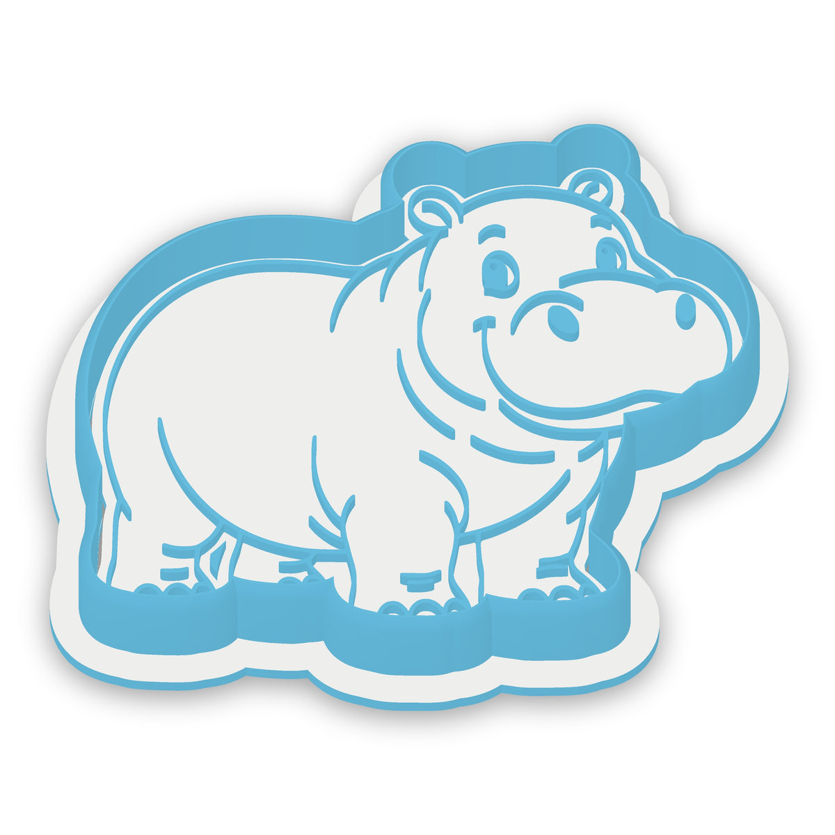Hippopotamus assembled cutter and embosser