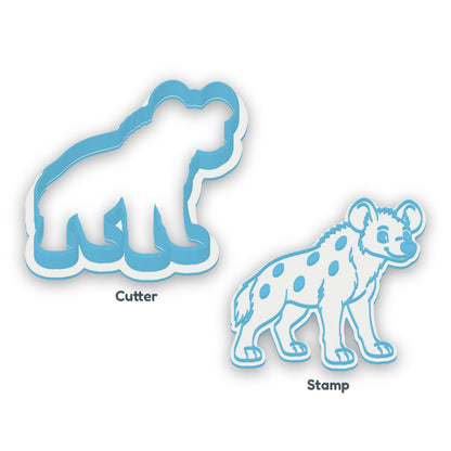 Hyena separate cookie cutter and matching embosser