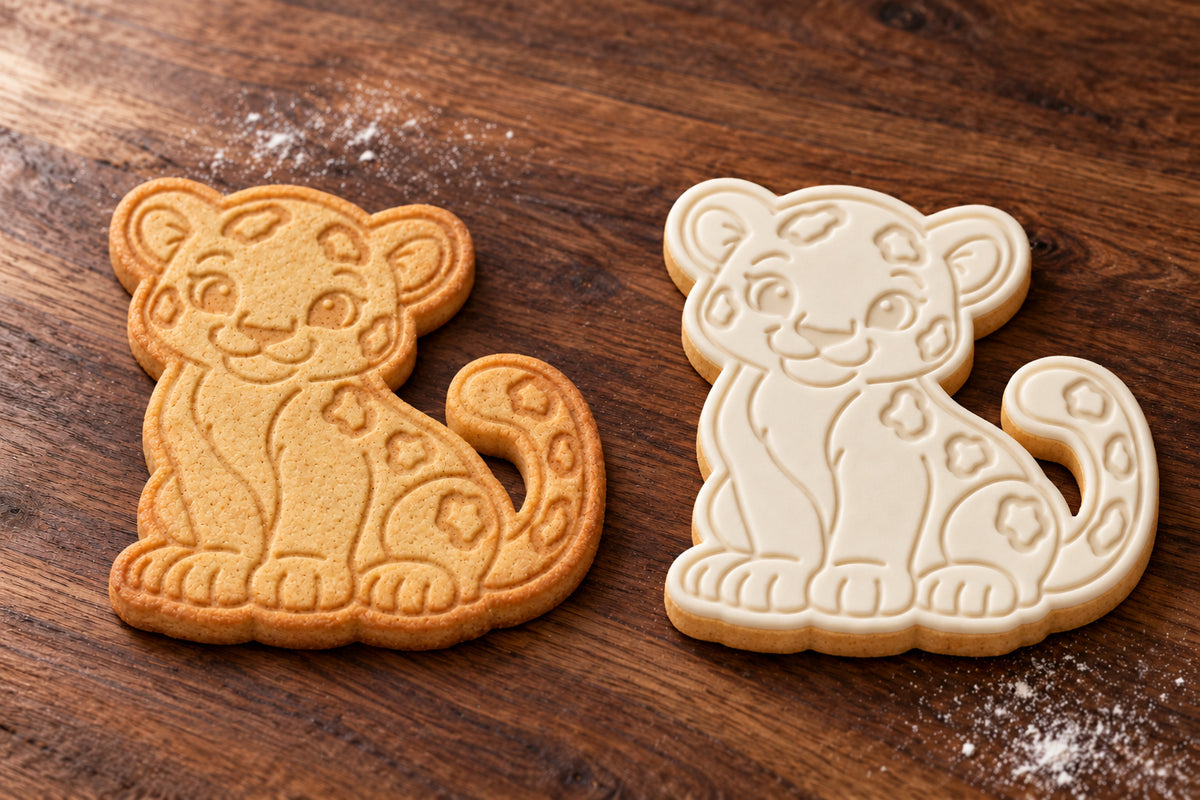 Leopard plain and white fondant cookie examples