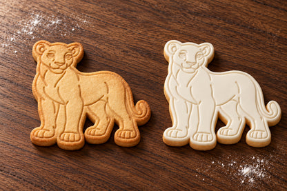 Lioness plain and white fondant cookie examples