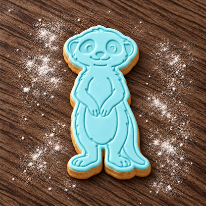 Meerkat decorated fondant cookie