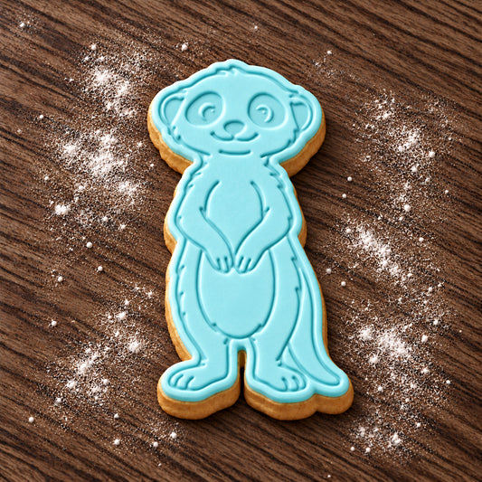 Meerkat decorated fondant cookie