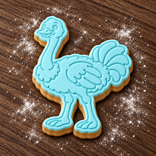 Ostrich decorated fondant cookie