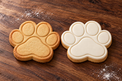 Paw Print plain and white fondant cookie examples