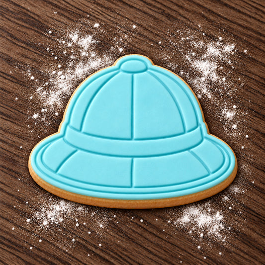 Safari Hat decorated fondant cookie