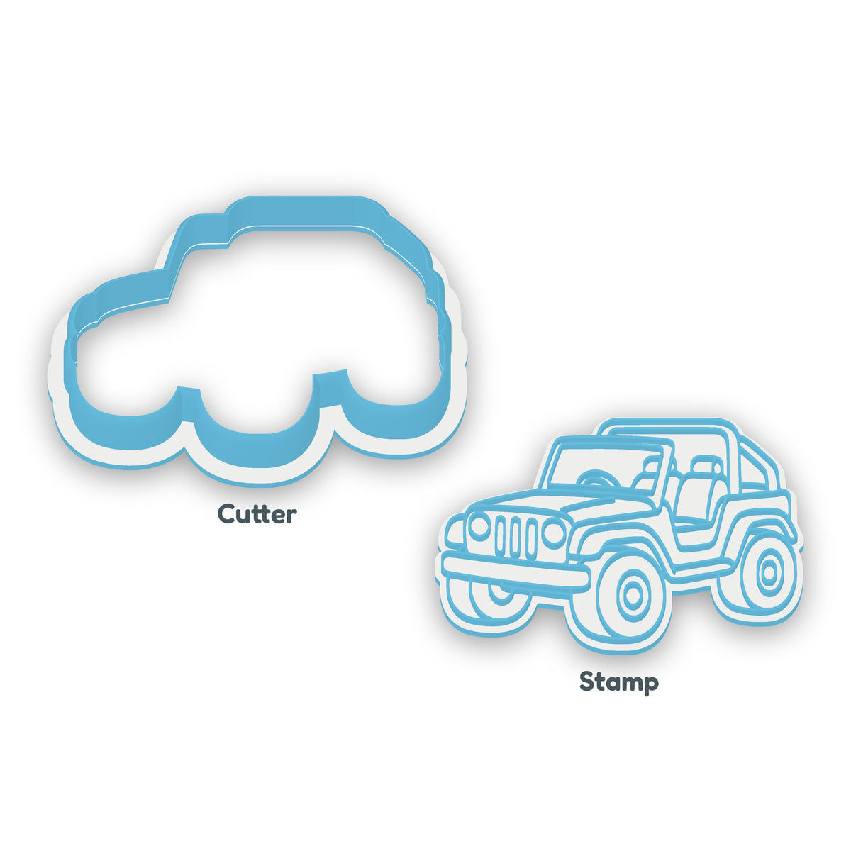 Safari Jeep separate cookie cutter and matching embosser