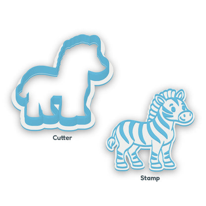 Zebra separate cookie cutter and matching embosser