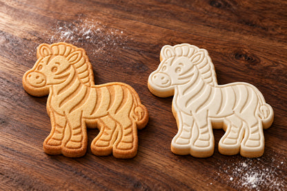 Zebra plain and white fondant cookie examples