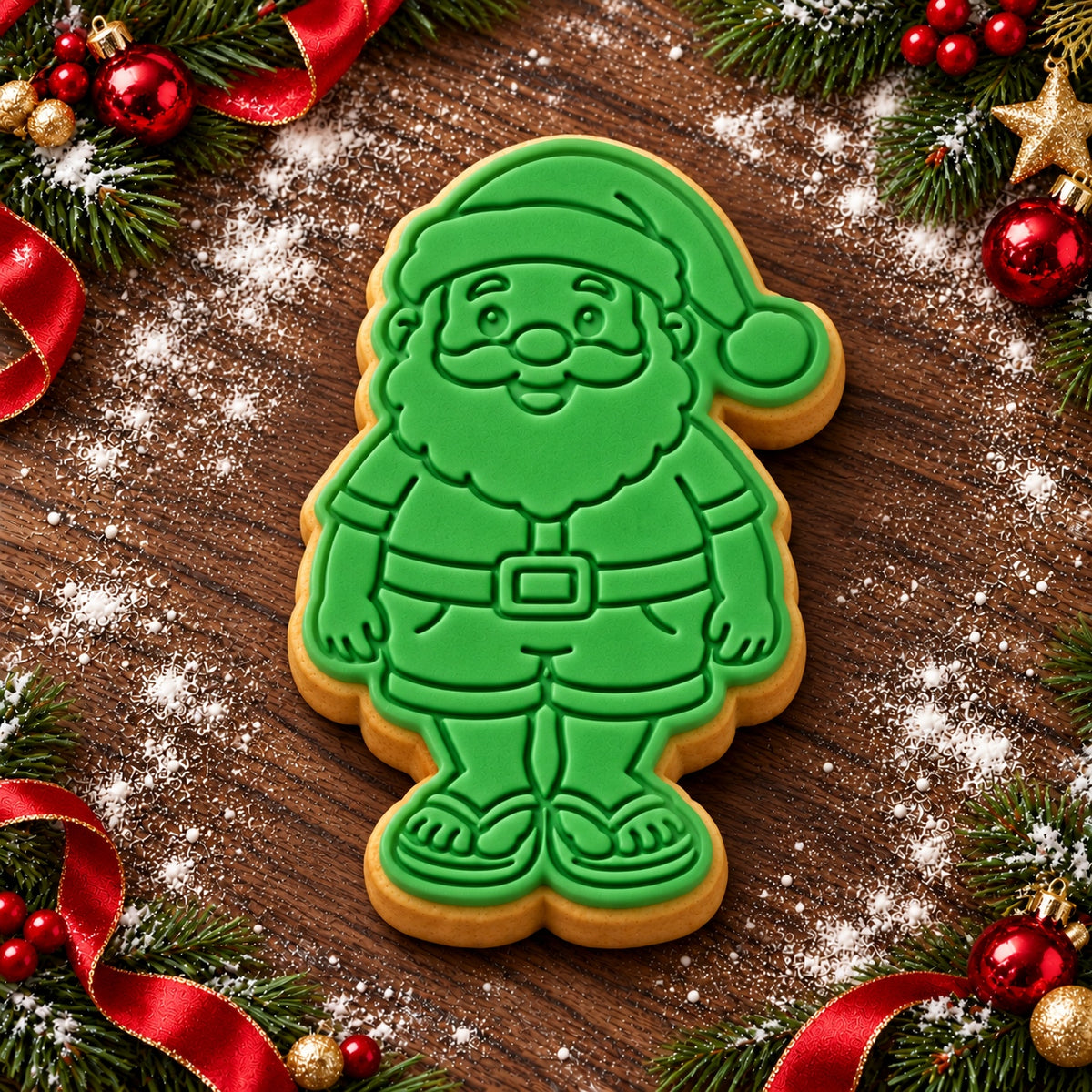 Santa in Thongs cookie cutter and embosser set - image 1