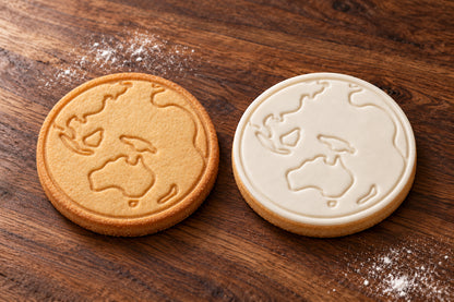 Earth plain and white fondant cookie examples