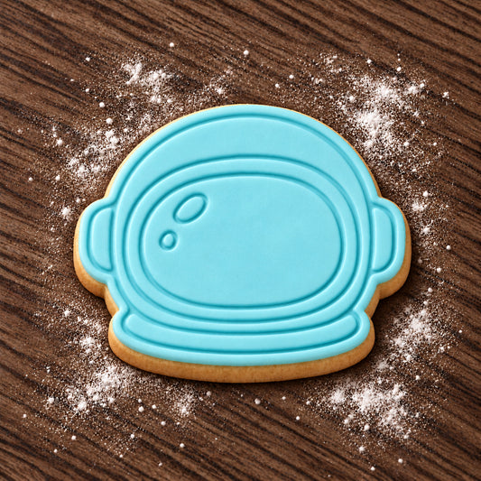Astronaut Helmet decorated fondant cookie