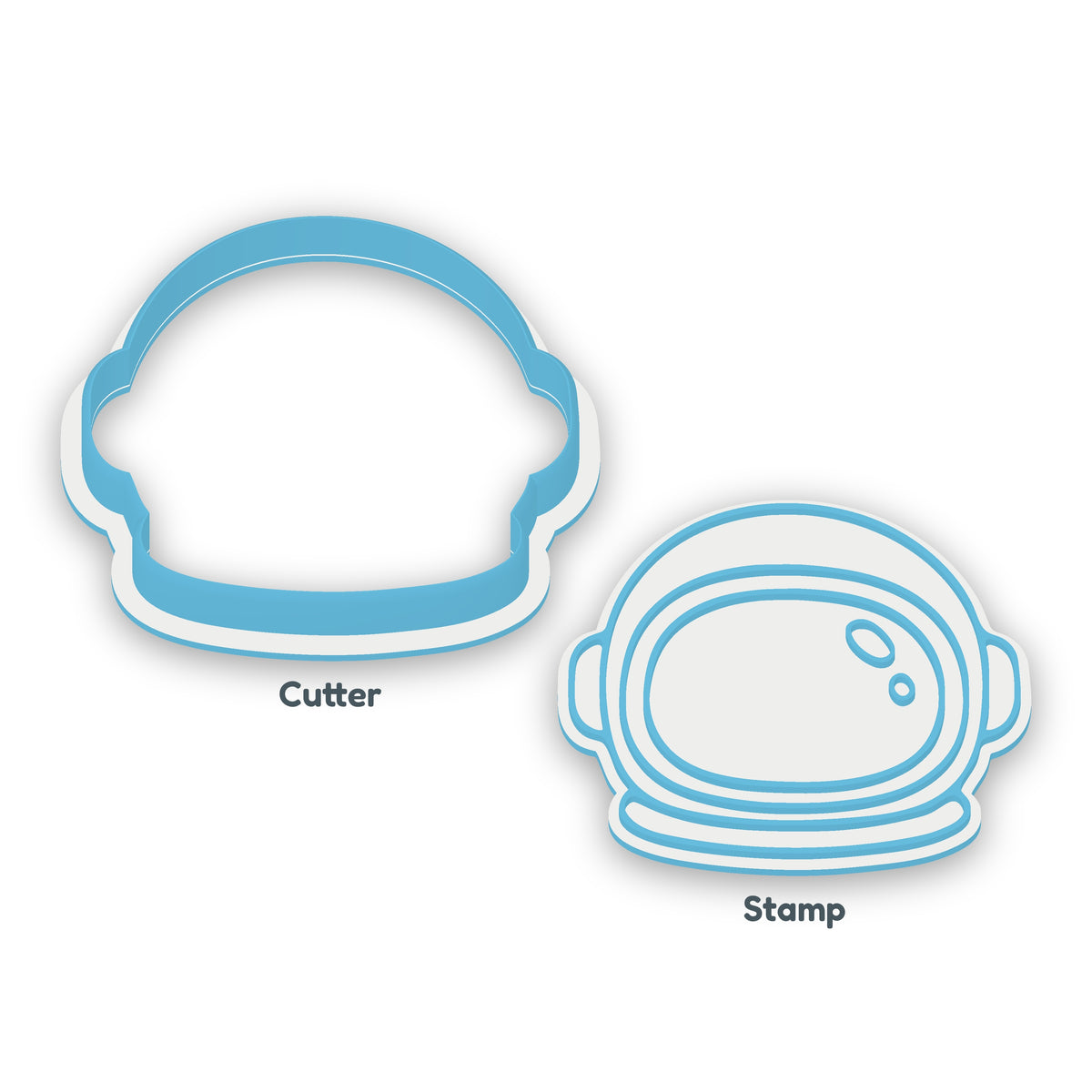 Astronaut Helmet separate cookie cutter and matching embosser