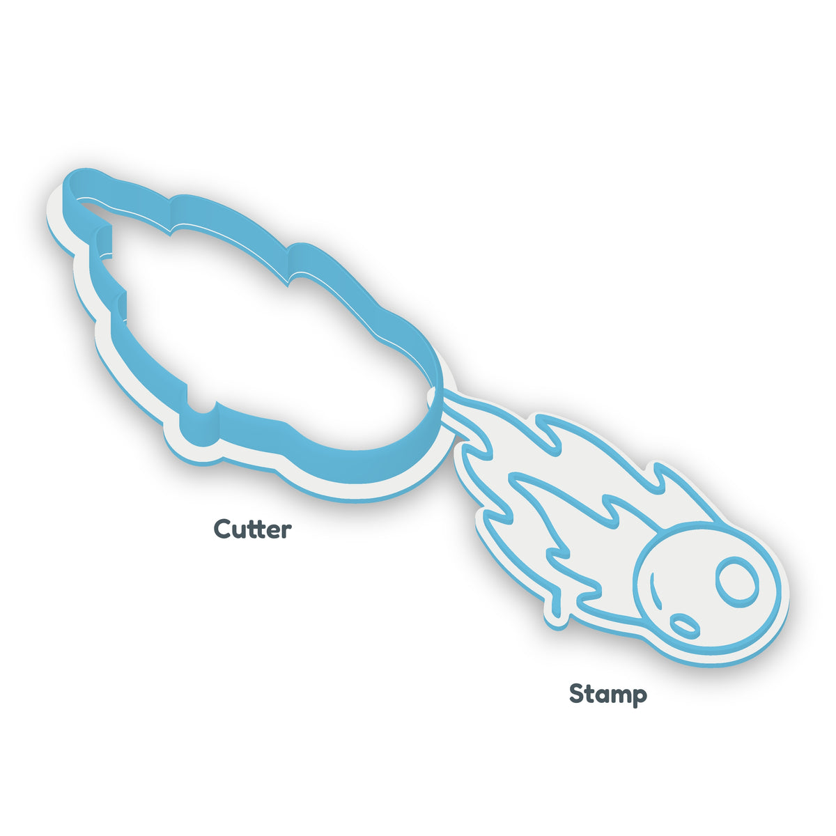 Comet separate cookie cutter and matching embosser