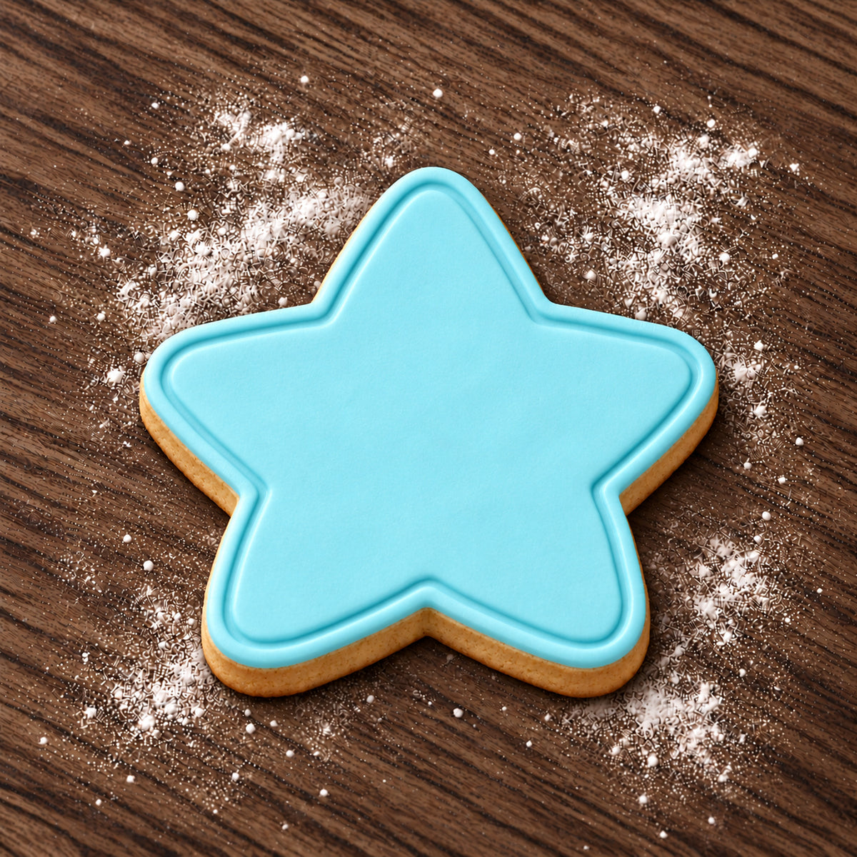 Star decorated fondant cookie