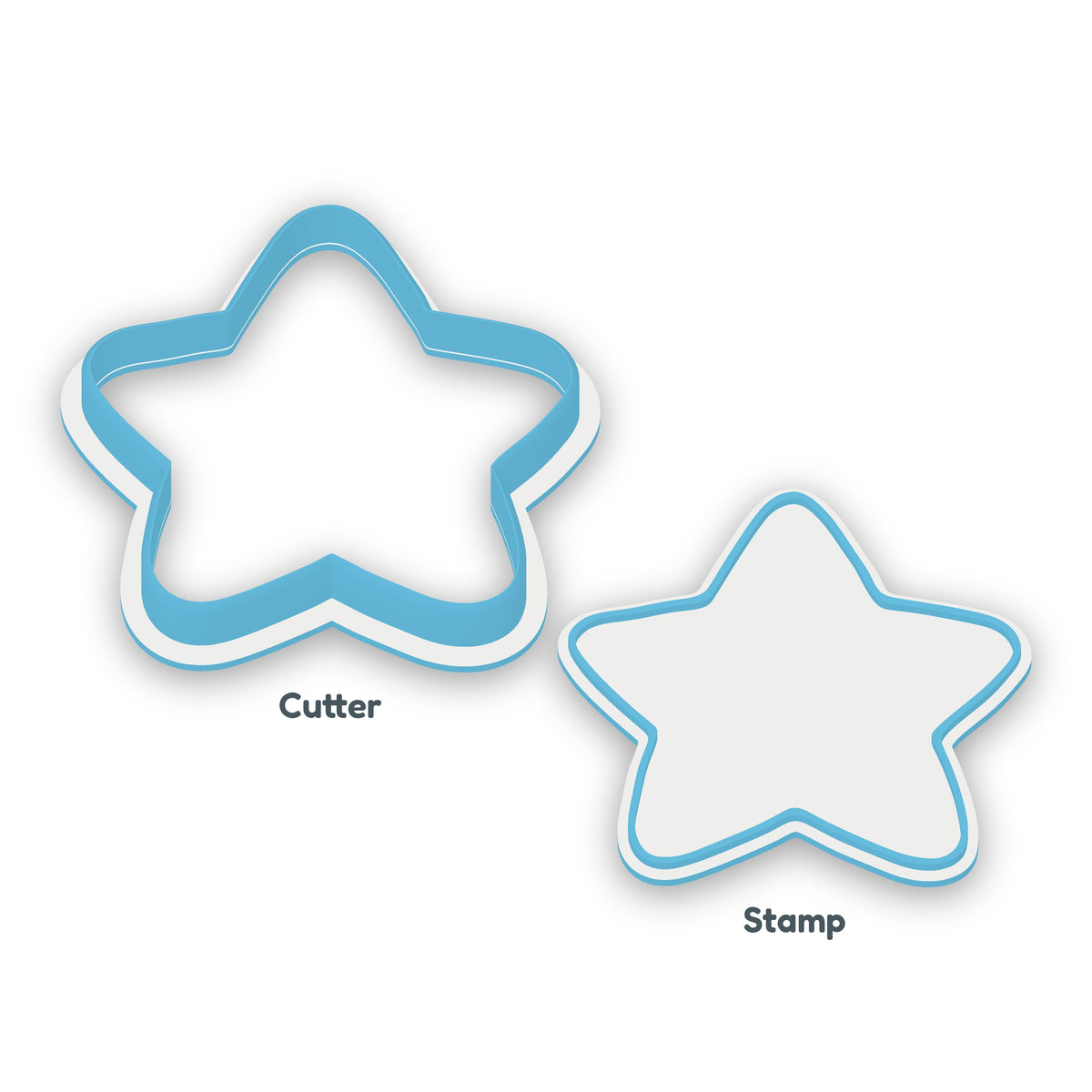 Star separate cookie cutter and matching embosser