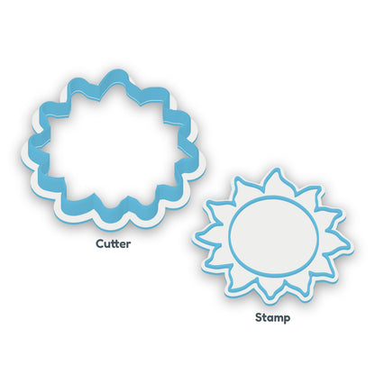 Sun separate cookie cutter and matching embosser