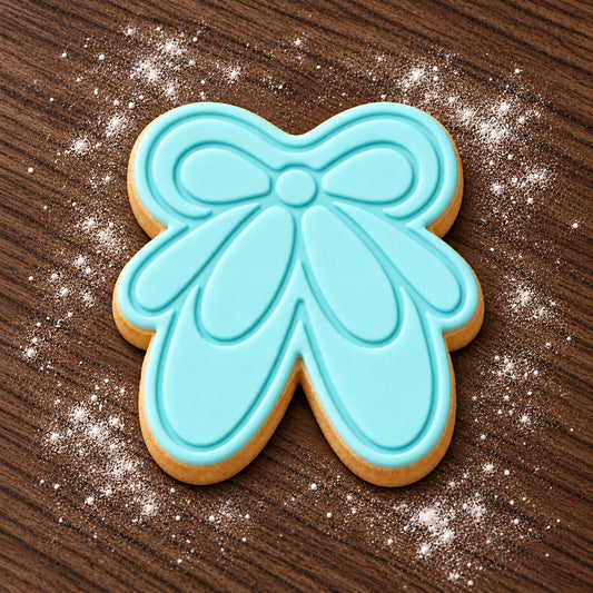 Ballet Shoes decorated fondant cookie