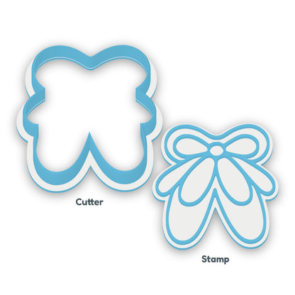 Ballet Shoes separate cookie cutter and matching embosser