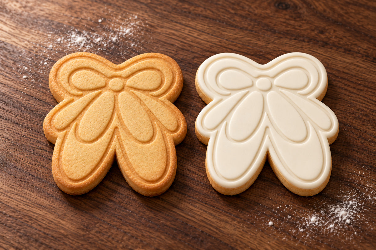 Ballet Shoes plain and white fondant cookie examples