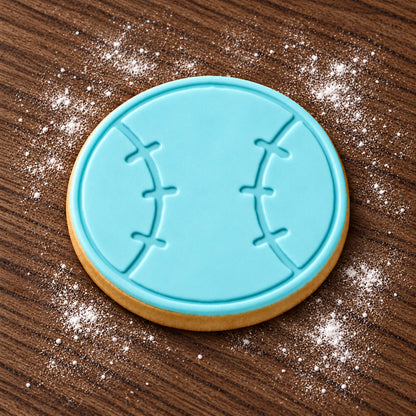 Baseball decorated fondant cookie