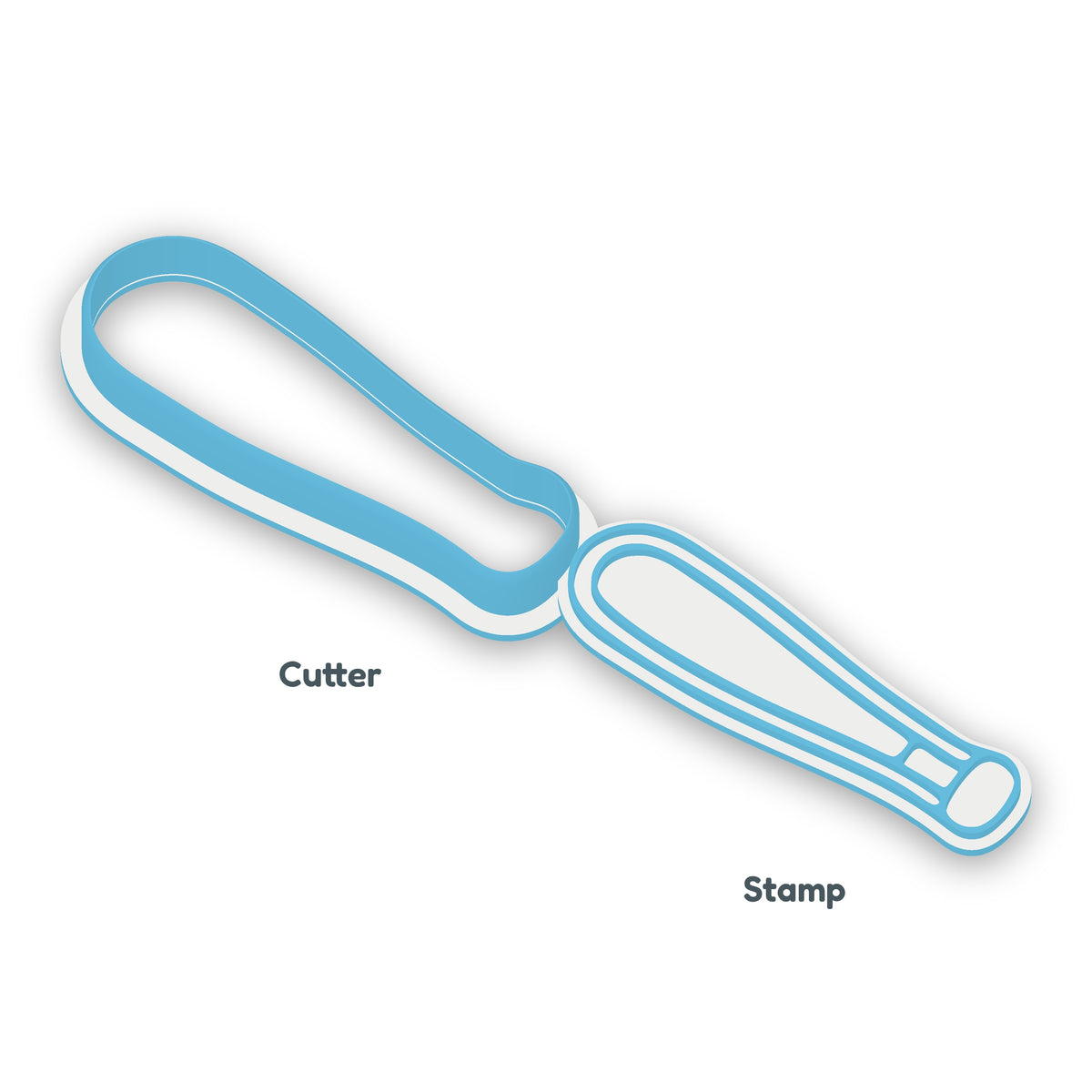 Baseball Bat separate cookie cutter and matching embosser