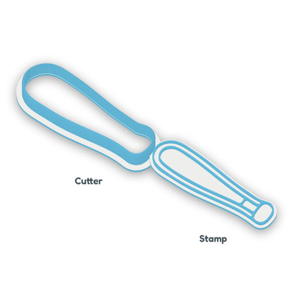 Baseball Bat separate cookie cutter and matching embosser