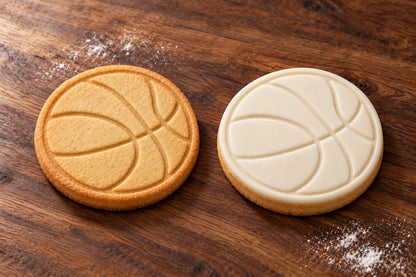 Basketball plain and white fondant cookie examples