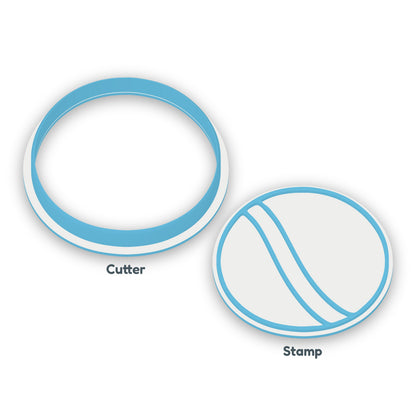 Cricket Ball separate cookie cutter and matching embosser