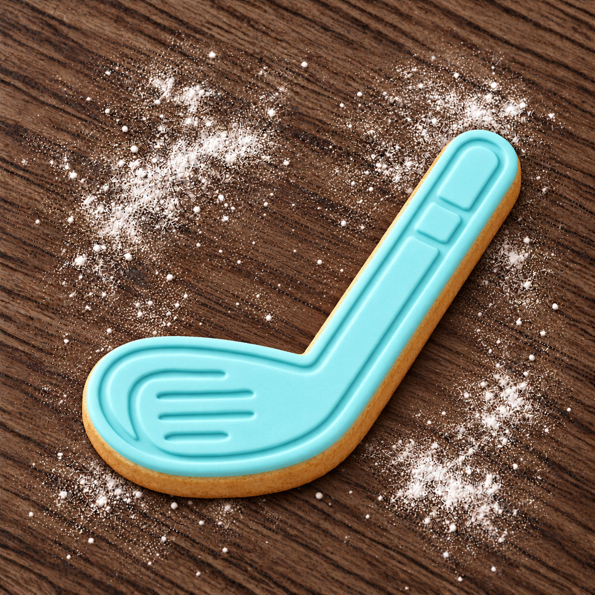 Golf Club decorated fondant cookie