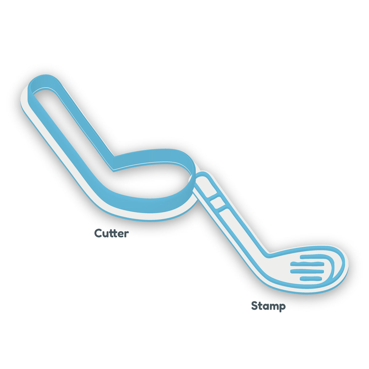 Golf Club separate cookie cutter and matching embosser