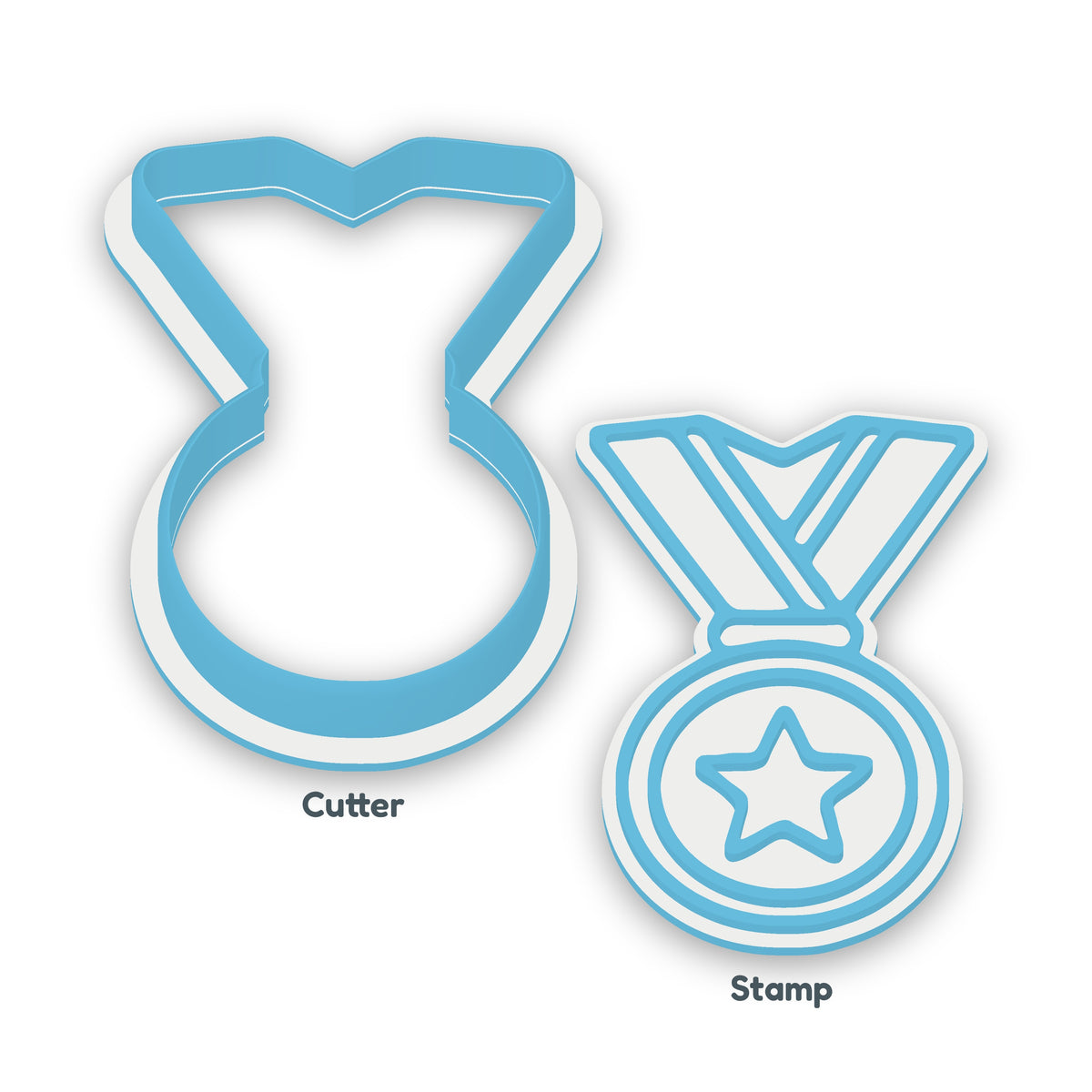 Medal separate cookie cutter and matching embosser