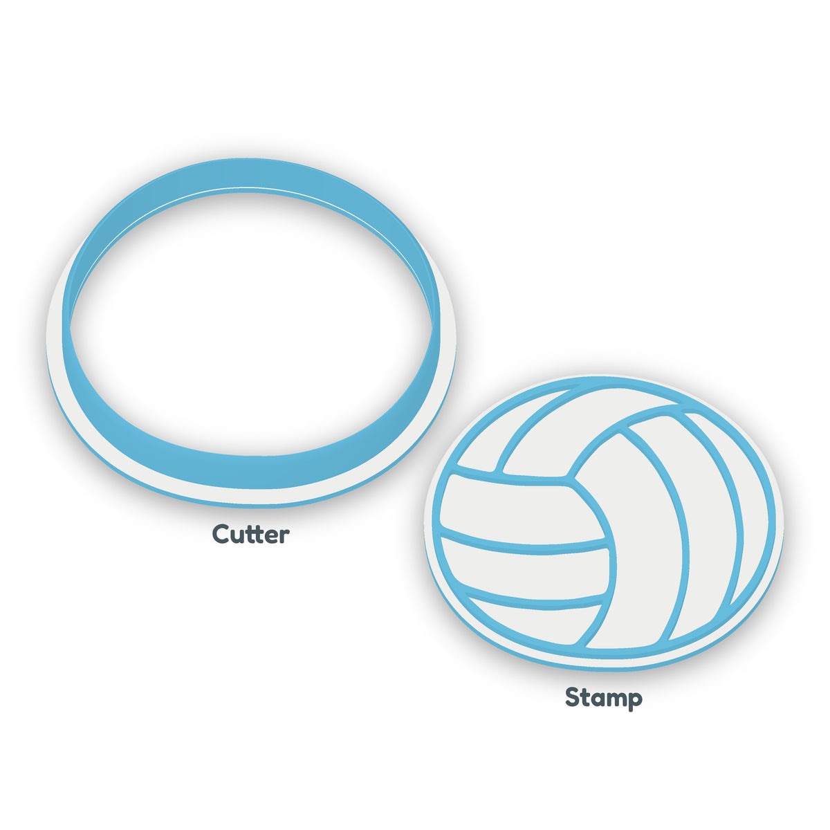 Netball separate cookie cutter and matching embosser