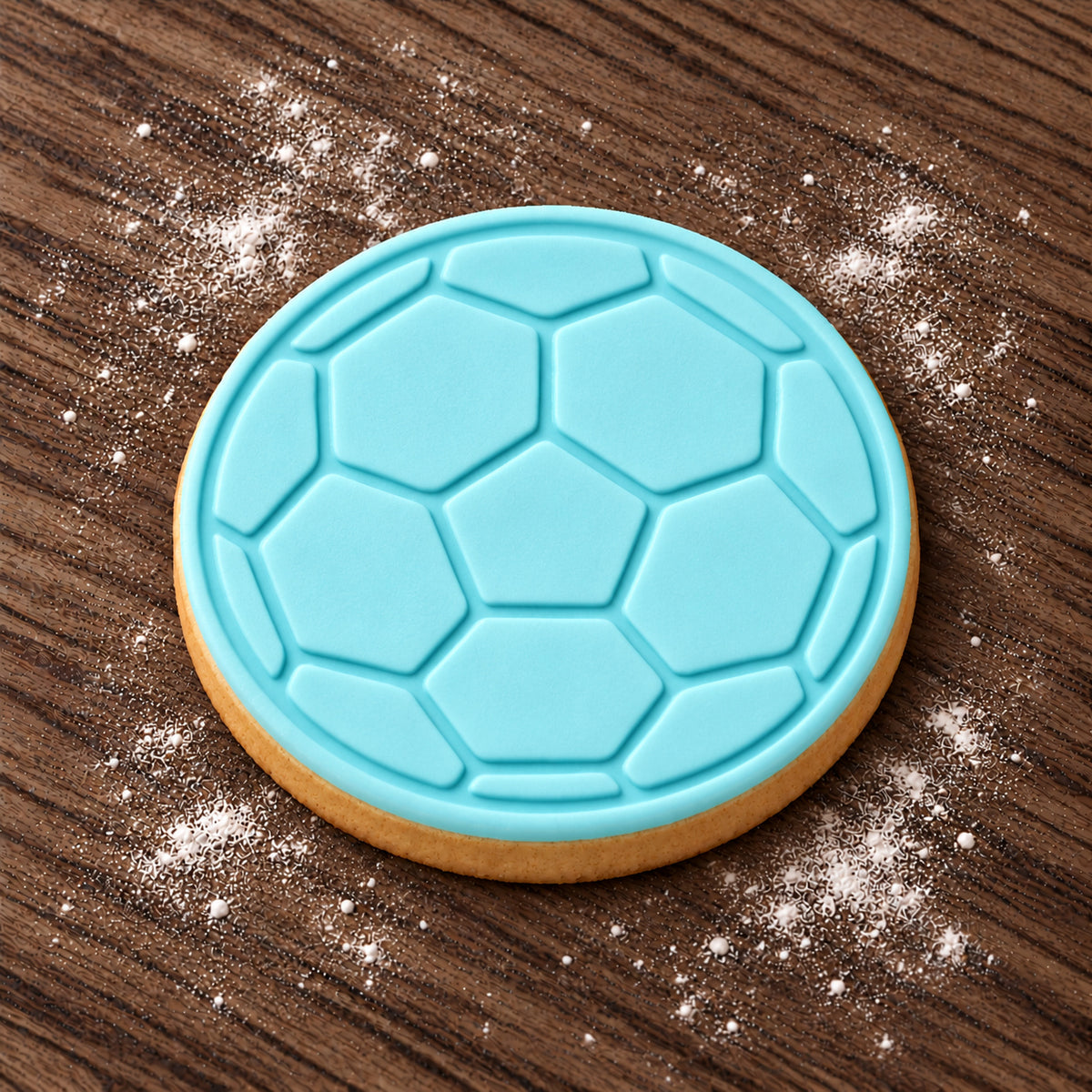 Soccer Ball decorated fondant cookie