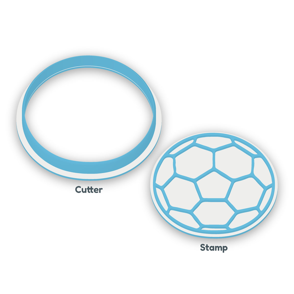 Soccer Ball separate cookie cutter and matching embosser