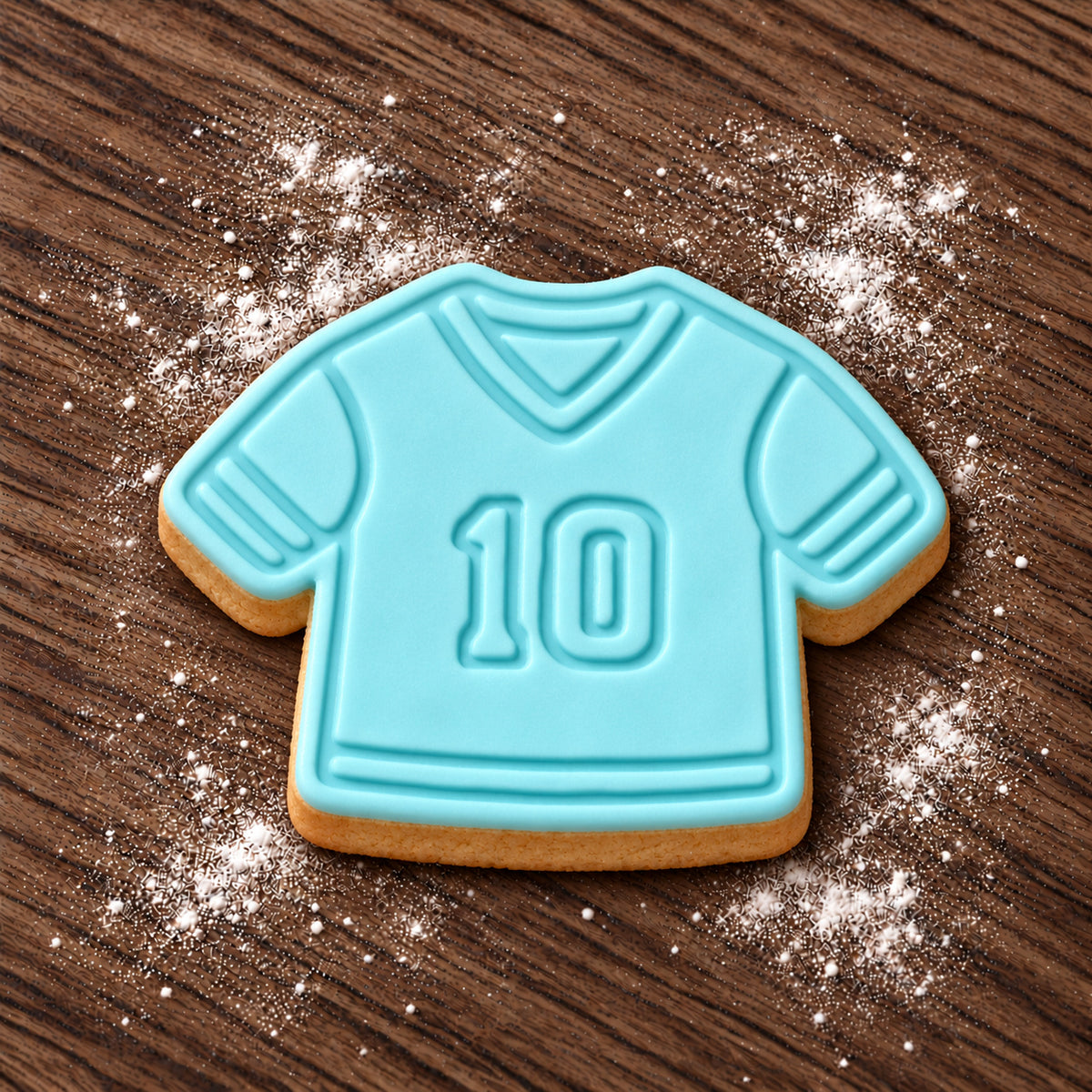 Sports Jersey decorated fondant cookie