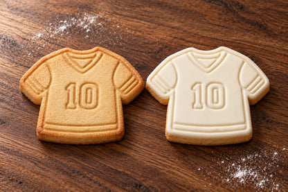 Sports Jersey plain and white fondant cookie examples