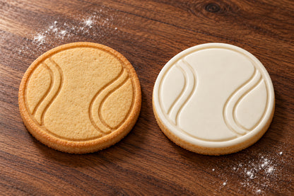 Tennis Ball plain and white fondant cookie examples