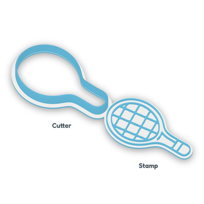 Tennis Racquet separate cookie cutter and matching embosser