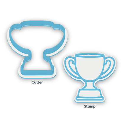 Trophy separate cookie cutter and matching embosser