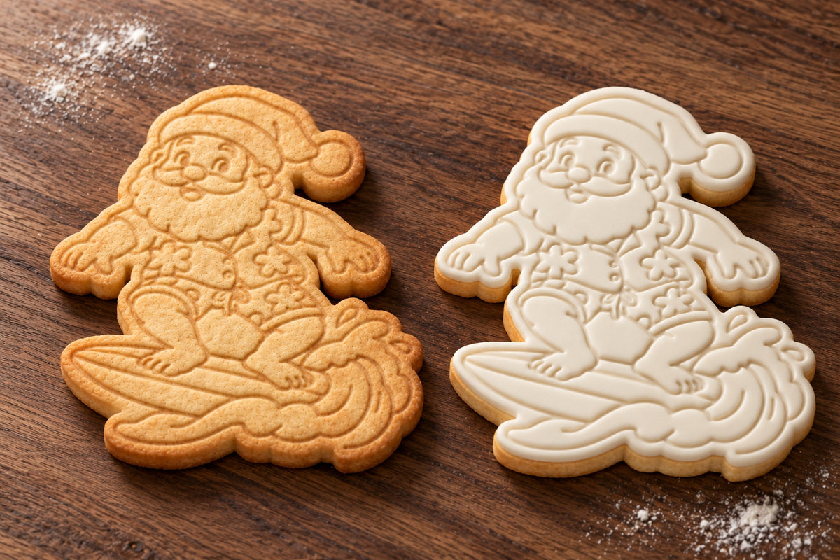 Surfing Santa cookie cutter and embosser set - image 3