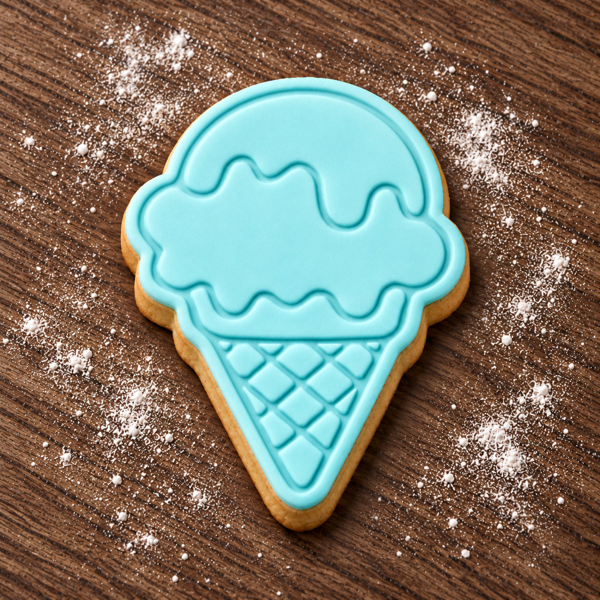 Ice Cream Cone decorated fondant cookie