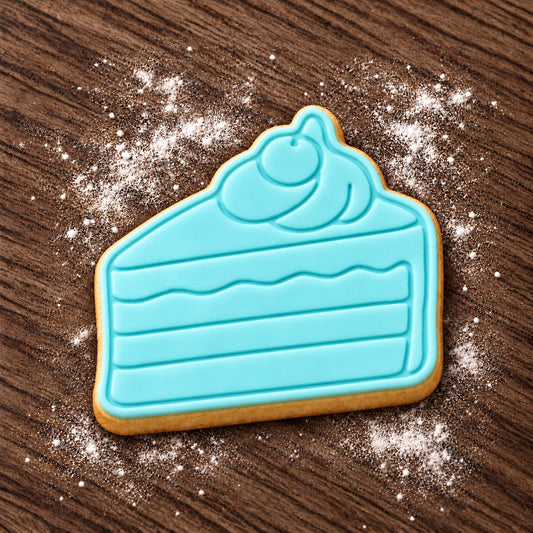 Cake Slice decorated fondant cookie