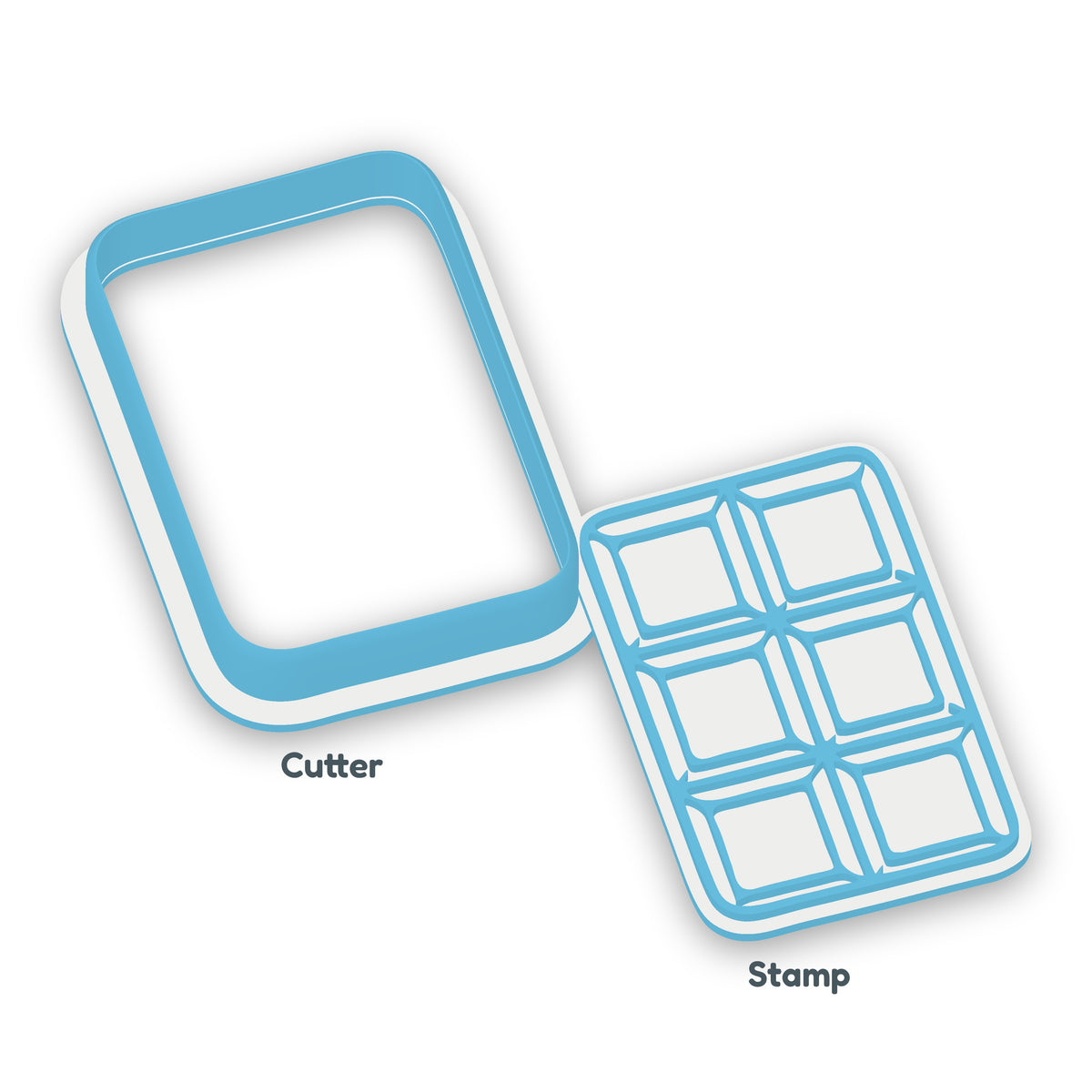 Chocolate Bar separate cookie cutter and matching embosser